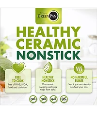 GreenPan Paris Pro Ceramic Non-Stick Square 11#double; Grill Pan with Spouts