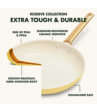 GreenPan Reserve Ceramic Nonstick 10#double; & 12#double; Yellow Frypan Set