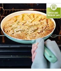 GreenPan Rio 16-Piece Turquoise with Cream Interior Cookware Set