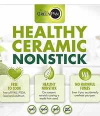 GreenPan Rio 16-Piece Turquoise with Cream Interior Cookware Set