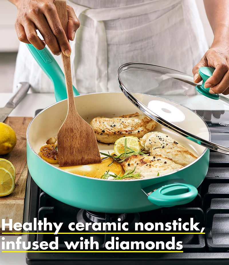 GreenPan Rio Ceramic Non-Stick 5-qt. Covered Saute Pan with Helper Handle