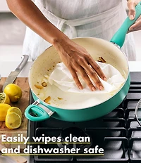 GreenPan Rio Ceramic Non-Stick 5-qt. Covered Saute Pan with Helper Handle