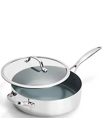 GreenPan Valencia Pro Stainless Steel Saute Pan with Lid, 5 Qt.