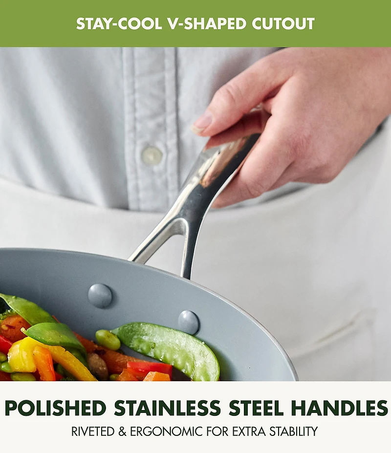 GreenPan Valencia Pro Stainless Steel Saute Pan with Lid, 5 Qt.