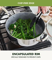 GreenPan Valencia Pro Stainless Steel Saute Pan with Lid, 5 Qt.