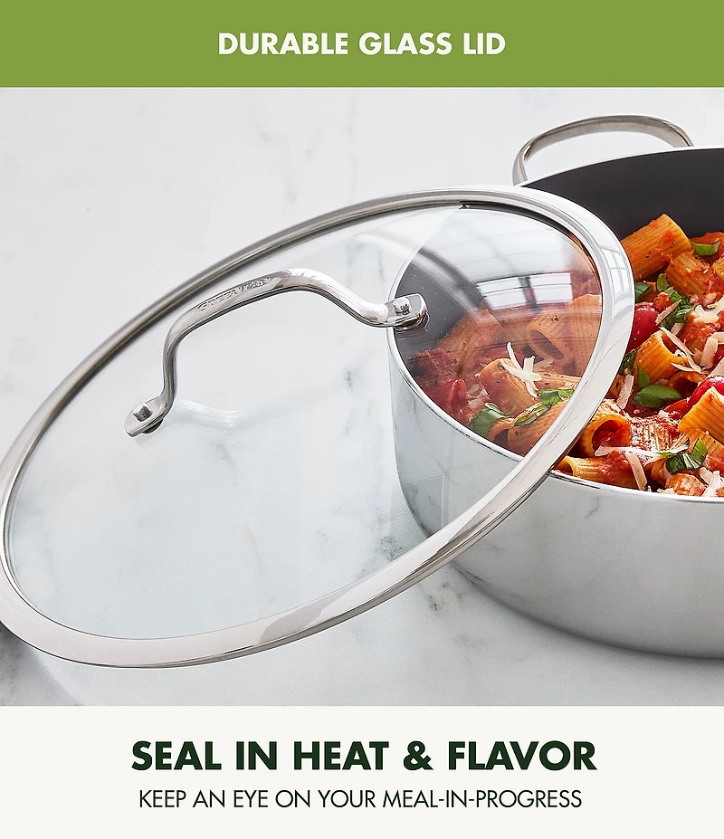 GreenPan Valencia Pro Stainless Steel Saute Pan with Lid, 5 Qt.