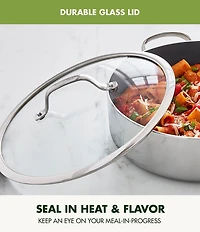 GreenPan Valencia Pro Stainless Steel Saute Pan with Lid, 5 Qt.