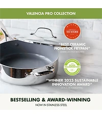 GreenPan Valencia Pro Stainless Steel Saute Pan with Lid, 5 Qt.