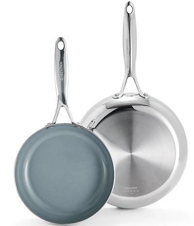 GreenPan Valencia Pro Stainless Steel 8#double; and 10#double; Frypan Set