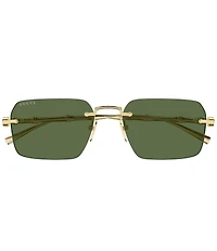 Gucci Men's Bamboo Metal 56mm Rectangle Sunglasses