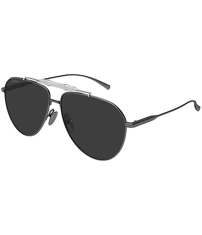 Gucci Men's Bamboo Metal 60mm Aviator Sunglasses