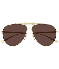 Gucci Men's Bamboo Metal 60mm Aviator Sunglasses