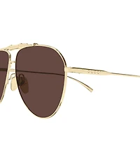Gucci Men's Bamboo Metal 60mm Aviator Sunglasses