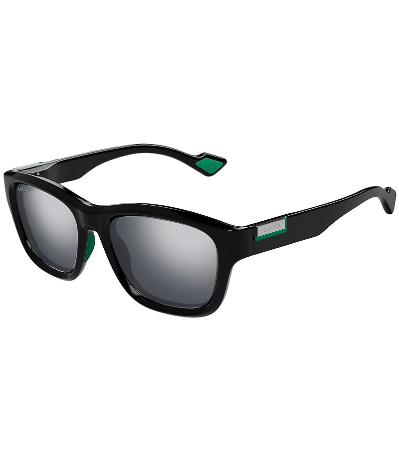 Gucci Men's Cool Athletic 54mm Square Mirrored Sunglasses