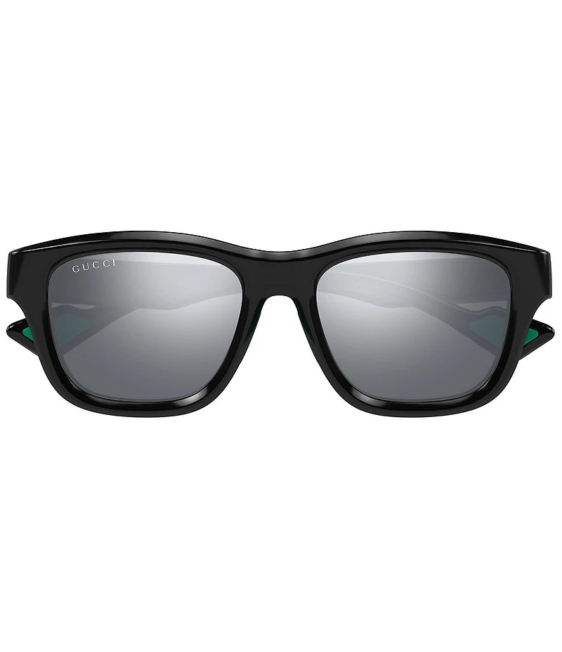 Gucci Men's Cool Athletic 54mm Square Mirrored Sunglasses