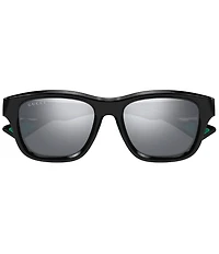 Gucci Men's Cool Athletic 54mm Square Mirrored Sunglasses