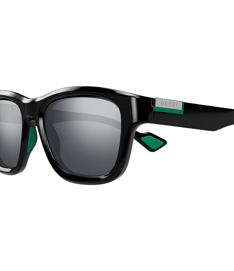 Gucci Men's Cool Athletic 54mm Square Mirrored Sunglasses