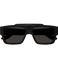 Gucci Men's Faceted Specs 56mm Rectangle Sunglasses