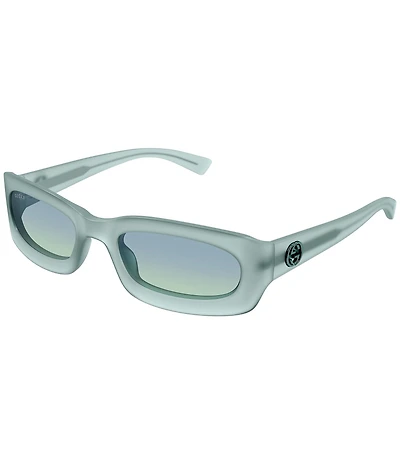Gucci Men's Frozen 54mm Wrap Rectangle Sunglasses