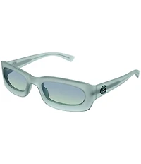 Gucci Men's Frozen 54mm Wrap Rectangle Sunglasses
