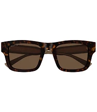 Gucci Men's G Monogram Wirecore 52mm Square Sunglasses