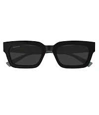 Gucci Men's G Monogram Wirecore 53mm Rectangle Sunglasses