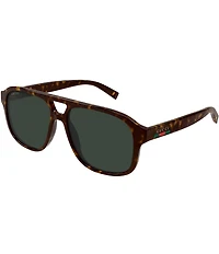 Gucci Men's Gucci Lines 57mm Havana Navigator Sunglasses