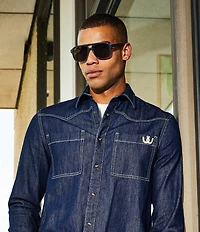 Gucci Men's Gucci Lines 57mm Navigator Sunglasses