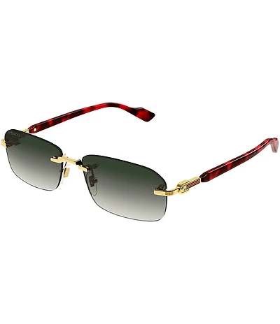 Gucci Men's Gucci Logo 56mm Shiny Rectangle Sunglasses