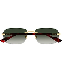 Gucci Men's Gucci Logo 56mm Shiny Rectangle Sunglasses