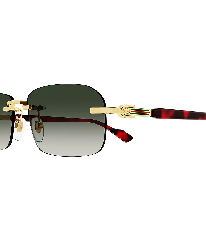 Gucci Men's Gucci Logo 56mm Shiny Rectangle Sunglasses