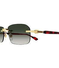 Gucci Men's Gucci Logo 56mm Shiny Rectangle Sunglasses