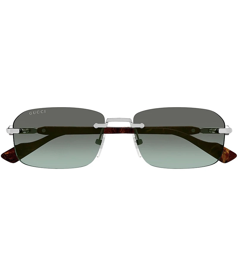 Gucci Men's Gucci Logo 56mm Shiny Rectangle Sunglasses