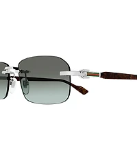 Gucci Men's Gucci Logo 56mm Shiny Rectangle Sunglasses