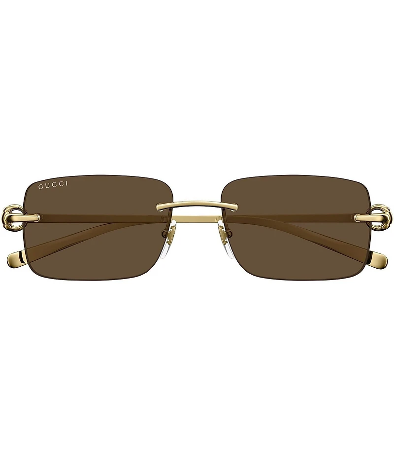 Gucci Men's Horsebit 55mm Rectangle Sunglasses