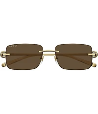 Gucci Men's Horsebit 55mm Rectangle Sunglasses