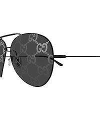 Gucci Men's Interlocking 65mm Logo Lens Aviator Sunglasses