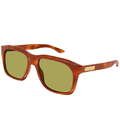 Gucci Men's Lettering Gucci Flag 55mm Square Sunglasses