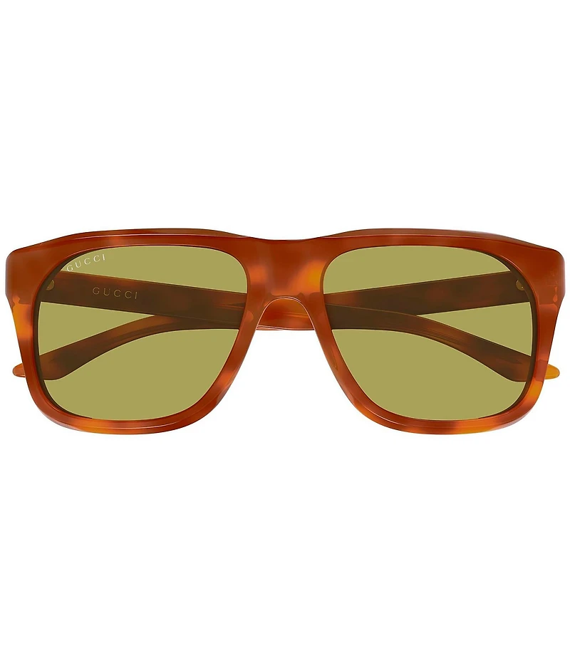 Gucci Men's Lettering Gucci Flag 55mm Square Sunglasses