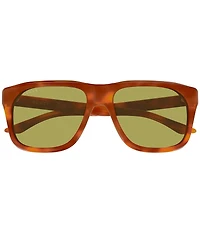 Gucci Men's Lettering Gucci Flag 55mm Square Sunglasses