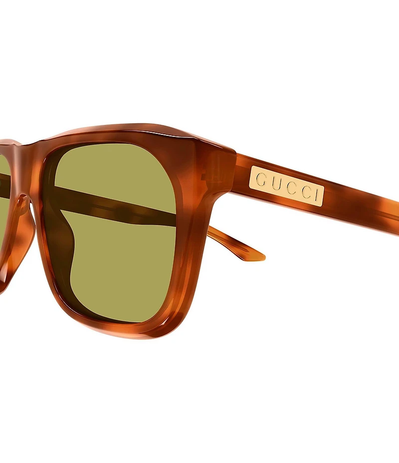 Gucci Men's Lettering Gucci Flag 55mm Square Sunglasses