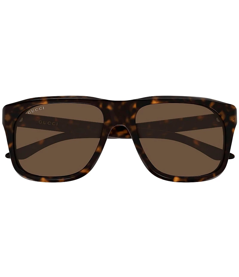 Gucci Men's Lettering Gucci Flag 55mm Square Sunglasses