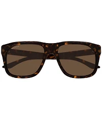 Gucci Men's Lettering Gucci Flag 55mm Square Sunglasses