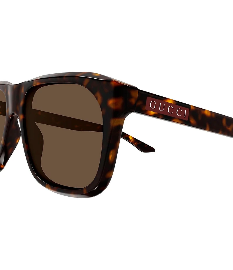 Gucci Men's Lettering Gucci Flag 55mm Square Sunglasses