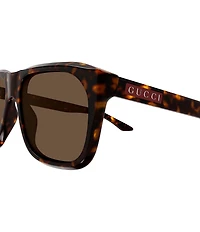 Gucci Men's Lettering Gucci Flag 55mm Square Sunglasses