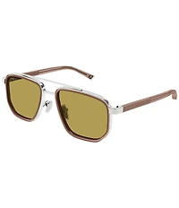 Gucci Men's Lettering Noble Tip 55mm Navigator Sunglasses