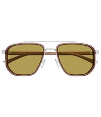 Gucci Men's Lettering Noble Tip 55mm Navigator Sunglasses