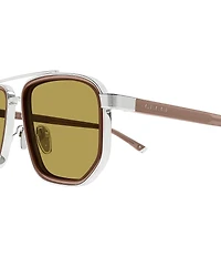 Gucci Men's Lettering Noble Tip 55mm Navigator Sunglasses