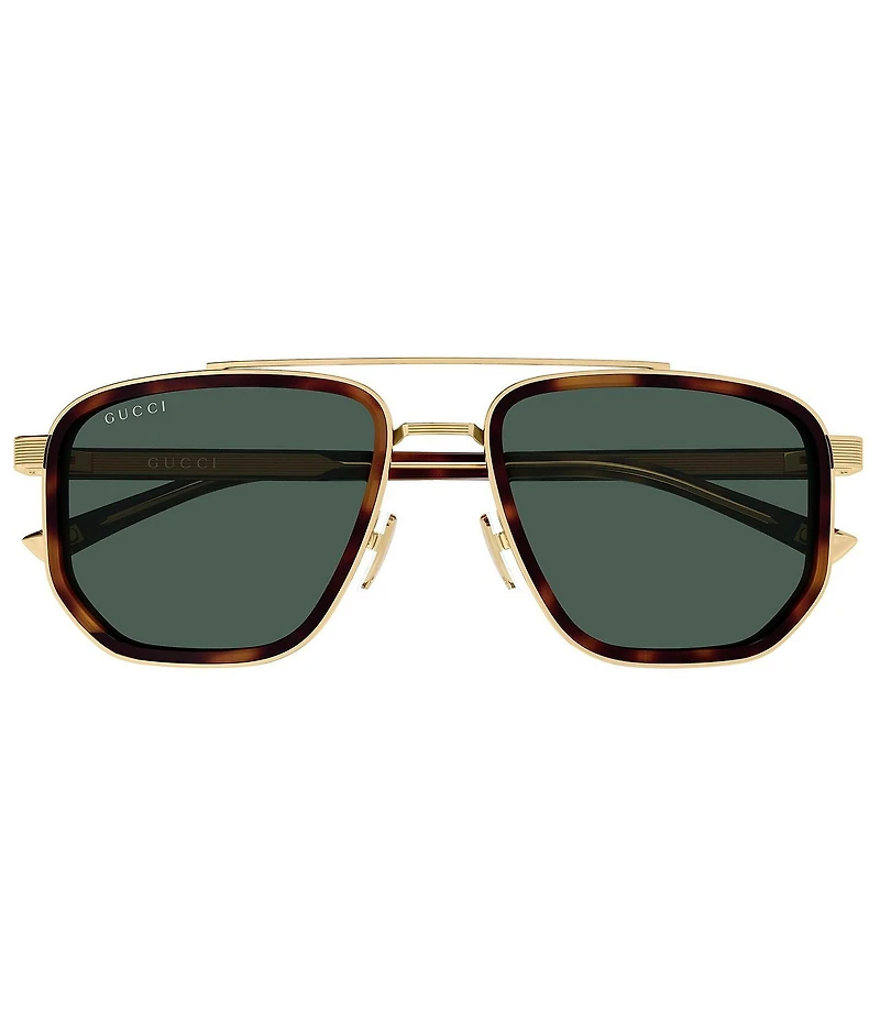 Gucci Men's Lettering Noble Tip 55mm Navigator Sunglasses