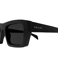 Gucci Men's Lettering Rowcut 54mm Rectangle Sunglasses